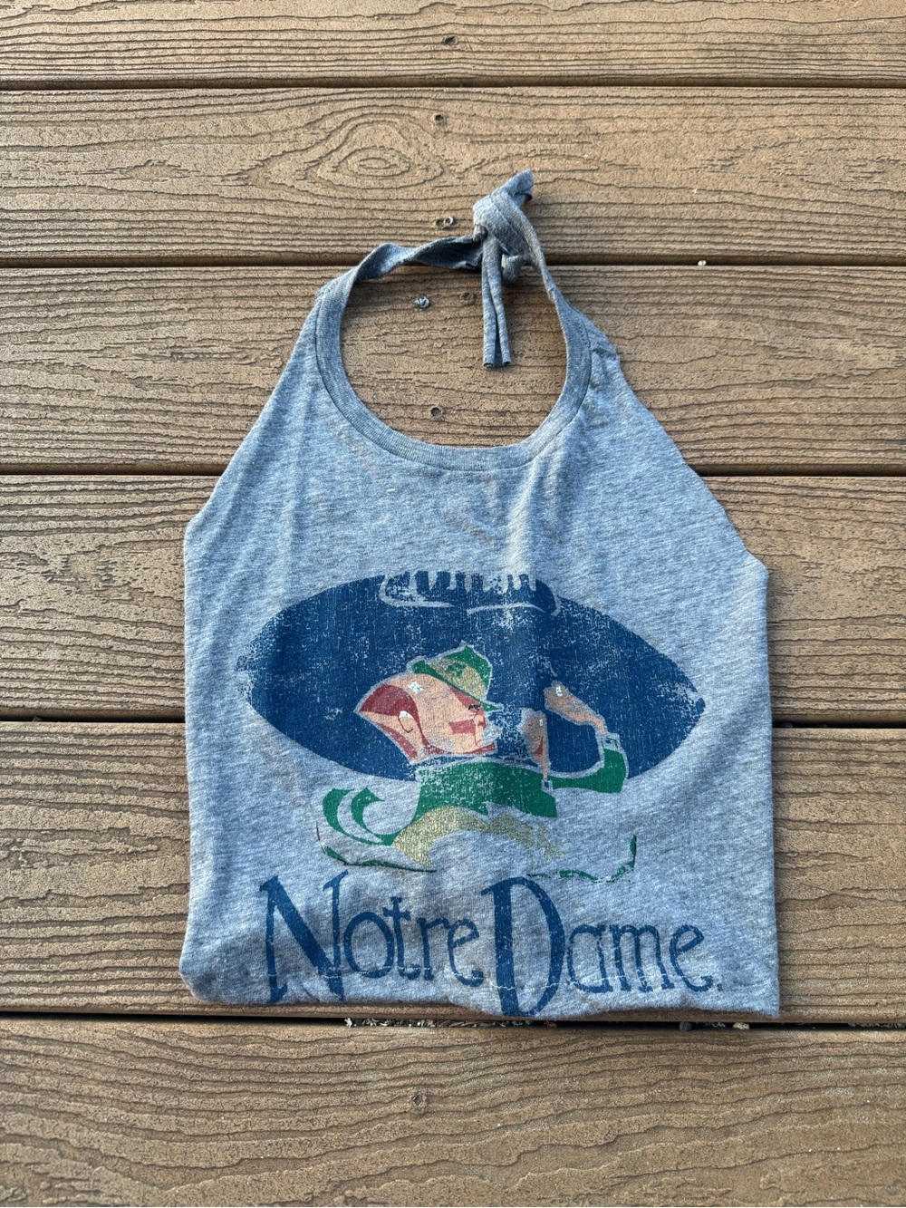 Notre Dame Grey Halter top